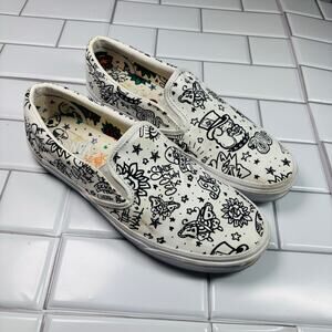Vans Tattoo Skateboard U Color Paint Slip On Patchwork Women 12 Men 10.5